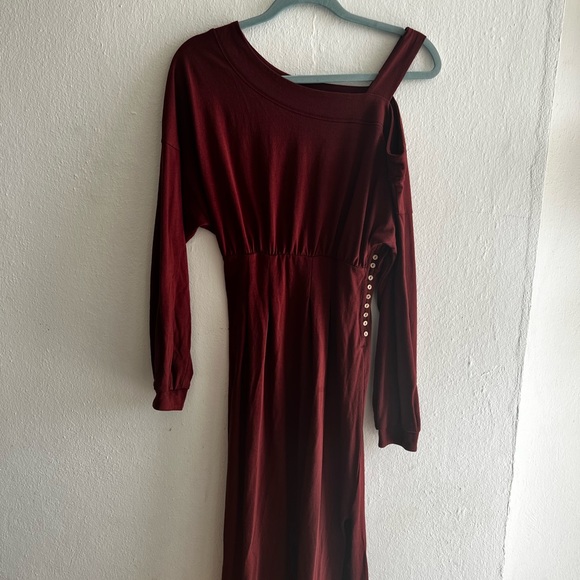 Free people asymmetric long dress side open long sleeve XS but fits a Small - Picture 3 of 3